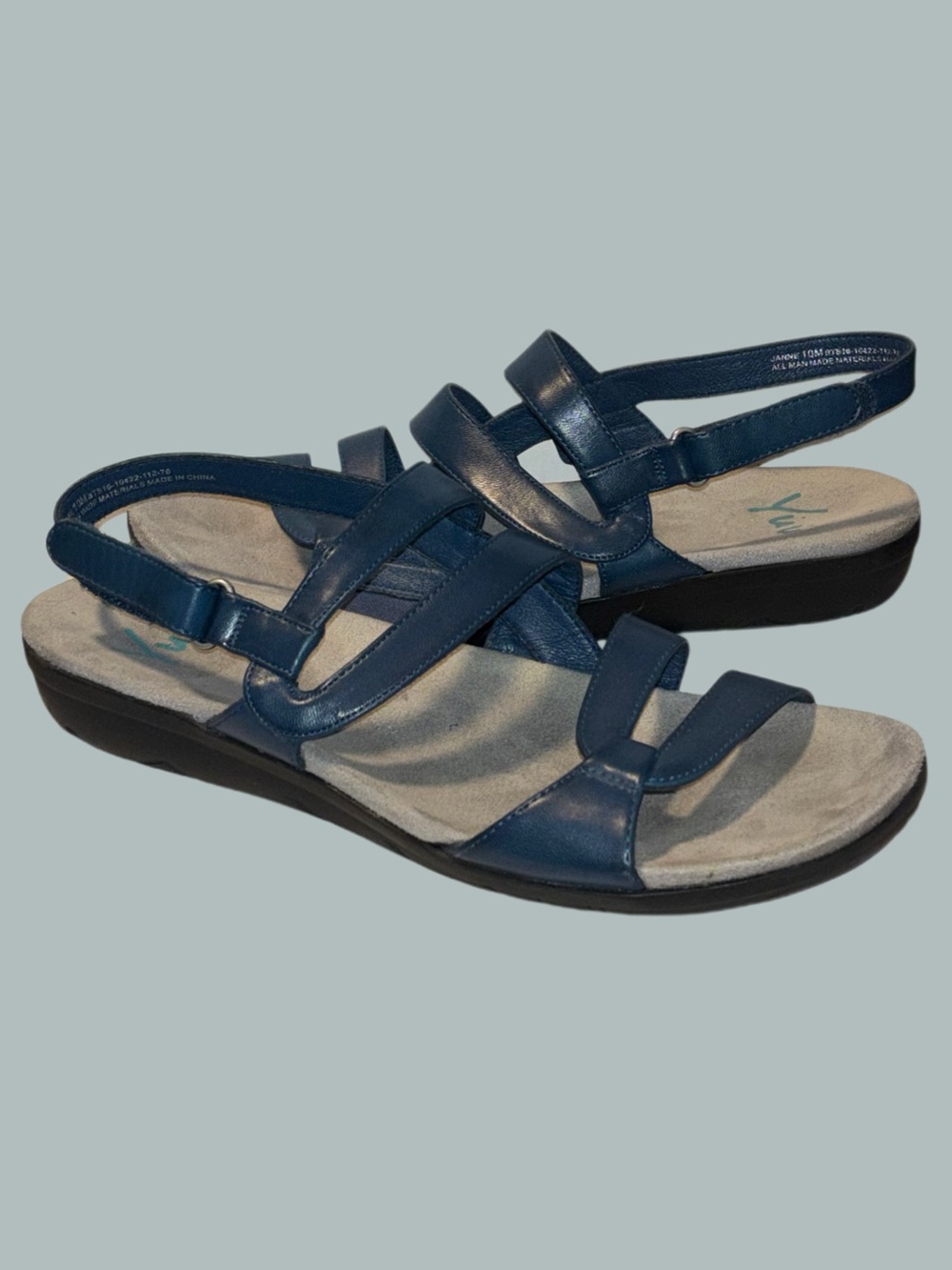 Yuu Janne Navy Blue Slingback Sandals Women's Size 10 Strappy Slingback Open Toe